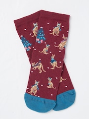 FatFace Pink Baby Kangaroo Socks 1 Pack - Image 1 of 1