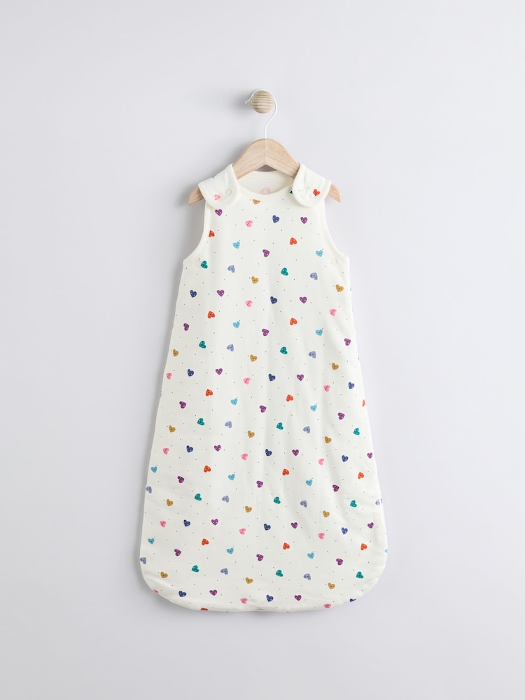 Bright Hearts Baby 2.5 Tog 100% Cotton Sleep Bag - Image 1 of 9