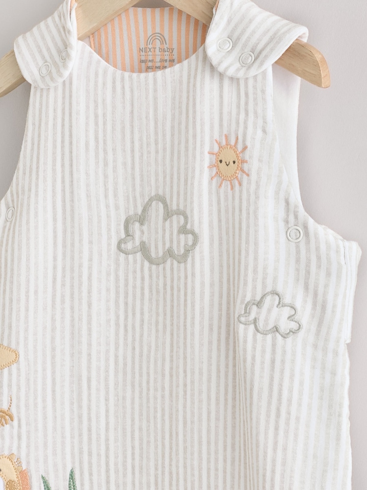 Stripe Jungle Muslin 1 Tog Baby 100% Cotton Sleep Bag - Image 5 of 8