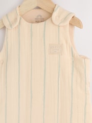 Sage Stripe 2.5 Tog Baby 100% Cotton Sleep Bag - Image 5 of 9