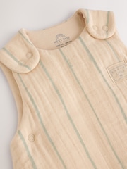 Sage Stripe 2.5 Tog Baby 100% Cotton Sleep Bag - Image 6 of 9