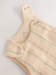 Sage Stripe 2.5 Tog Baby 100% Cotton Sleep Bag - Image 7 of 9