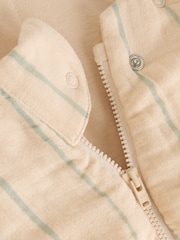 Sage Stripe 2.5 Tog Baby 100% Cotton Sleep Bag - Image 8 of 9