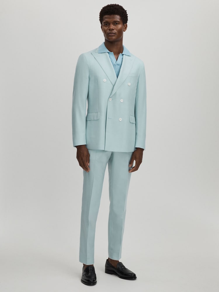 Oscar Jacobson Wool Double Breasted Blazer - Image 3 of 6