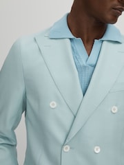 Oscar Jacobson Wool Double Breasted Blazer - Image 4 of 6
