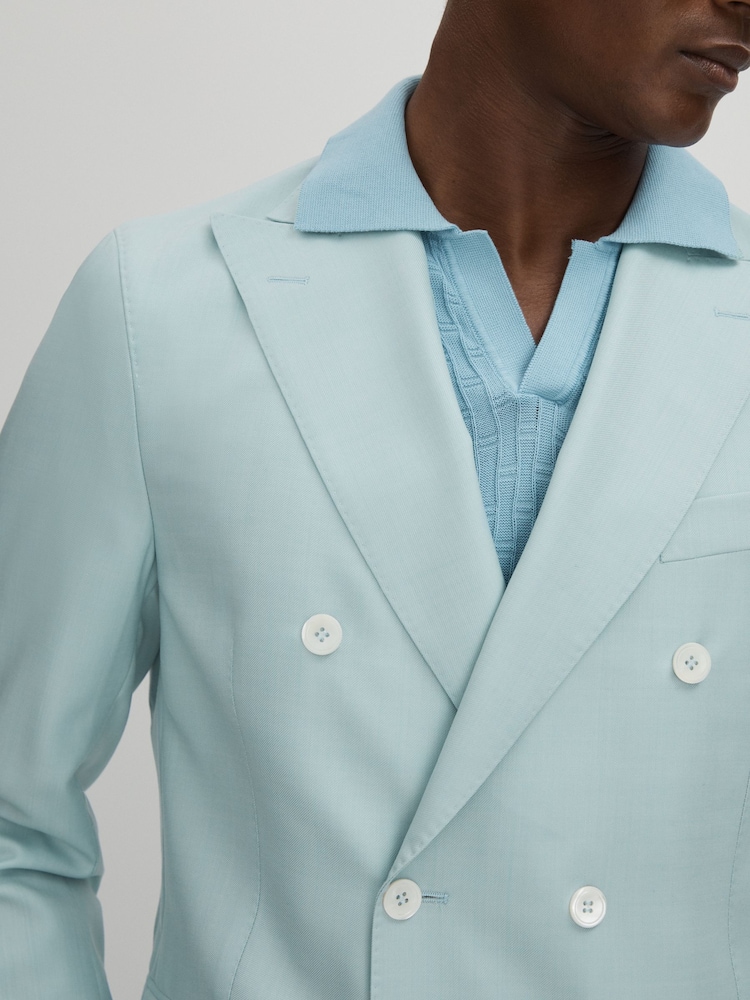 Oscar Jacobson Wool Double Breasted Blazer - Image 4 of 6