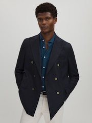 Oscar Jacobson Wool Double Breasted Blazer - Image 1 of 6