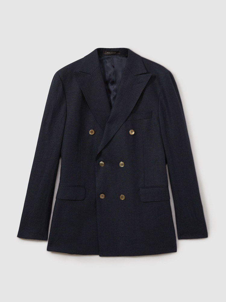 Azul marino - Oscar Jacobson Wool Double Breasted Blazer - Imagen 2 de 6 Azul marino - Oscar Jacobson Wool Double Breasted Blazer - Imagen 2 de 6