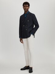Oscar Jacobson Wool Double Breasted Blazer - Image 3 of 6