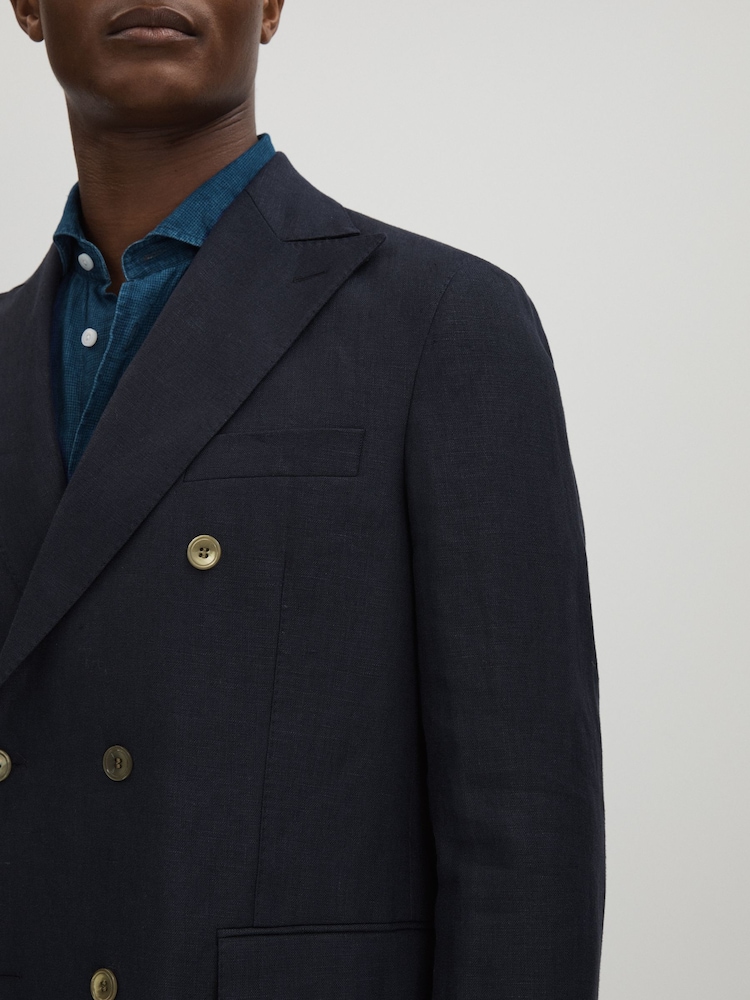 Oscar Jacobson Wool Double Breasted Blazer - Image 4 of 6
