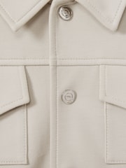 Reiss Cement Medina Interlock Jersey Zip-Through Jacket - Image 4 of 4