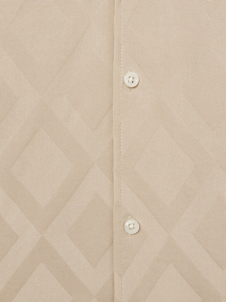 Reiss Dusty Pink Carter Geometric-Jacquard Cuban-Collar Shirt - Image 6 of 6