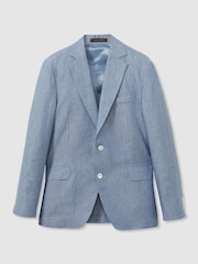 Oscar Jacobson Linen Single Breasted Blazer - Image 2 of 8