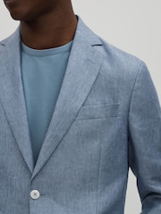 Oscar Jacobson Linen Single Breasted Blazer - Image 4 of 8