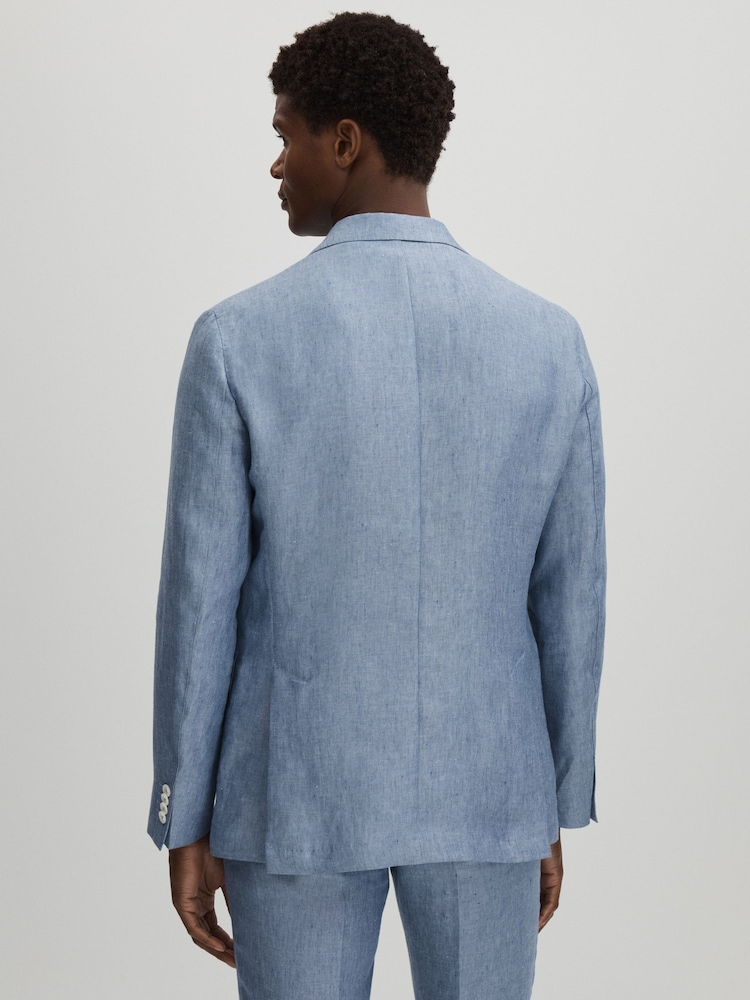 Oscar Jacobson Linen Single Breasted Blazer - Image 5 of 8