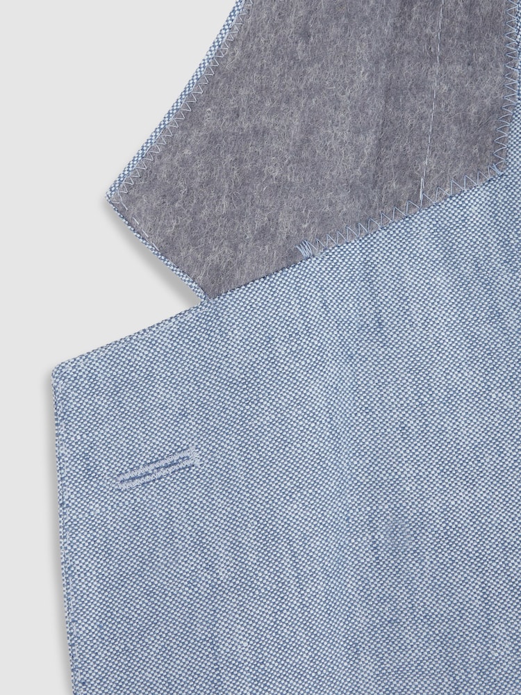 Oscar Jacobson Linen Single Breasted Blazer - Image 8 of 8