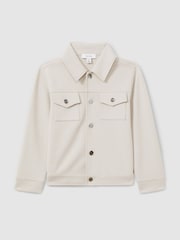 Reiss Cement Medina Interlock Jersey Zip Through Jacket - Image 2 of 4