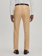 Oscar Jacobson Slim Fit Sand Wool Trousers - Image 5 of 6