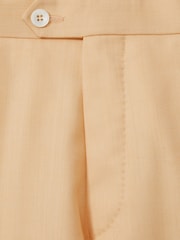 Oscar Jacobson Slim Fit Sand Wool Trousers - Image 6 of 6