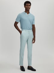 Oscar Jacobson Slim Fit Blue Wool Trousers - Image 1 of 6