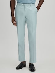 Oscar Jacobson Slim Fit Blue Wool Trousers - Image 3 of 6