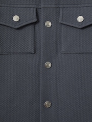 Azul acero - Reiss Carmello Textured Cotton Blend Jacket - Imagen 4 de 4