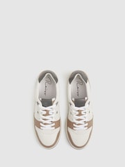 Reiss Light Brown/White Astor Leather Lace Up Trainers - Image 2 of 4