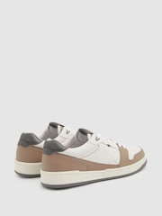 Reiss Light Brown/White Astor Leather Lace Up Trainers - Image 3 of 4