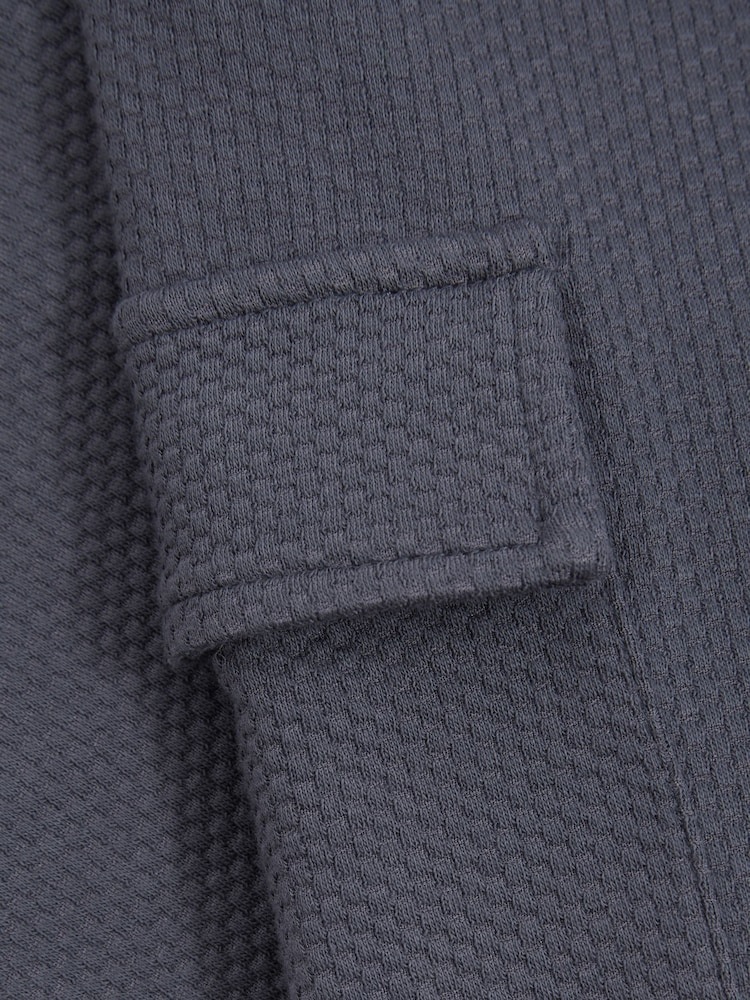 Azul acero - Pantalones de chándal de mezcla de algodón con cordón ajustable Arzin de Reiss - Imagen 4 de 4