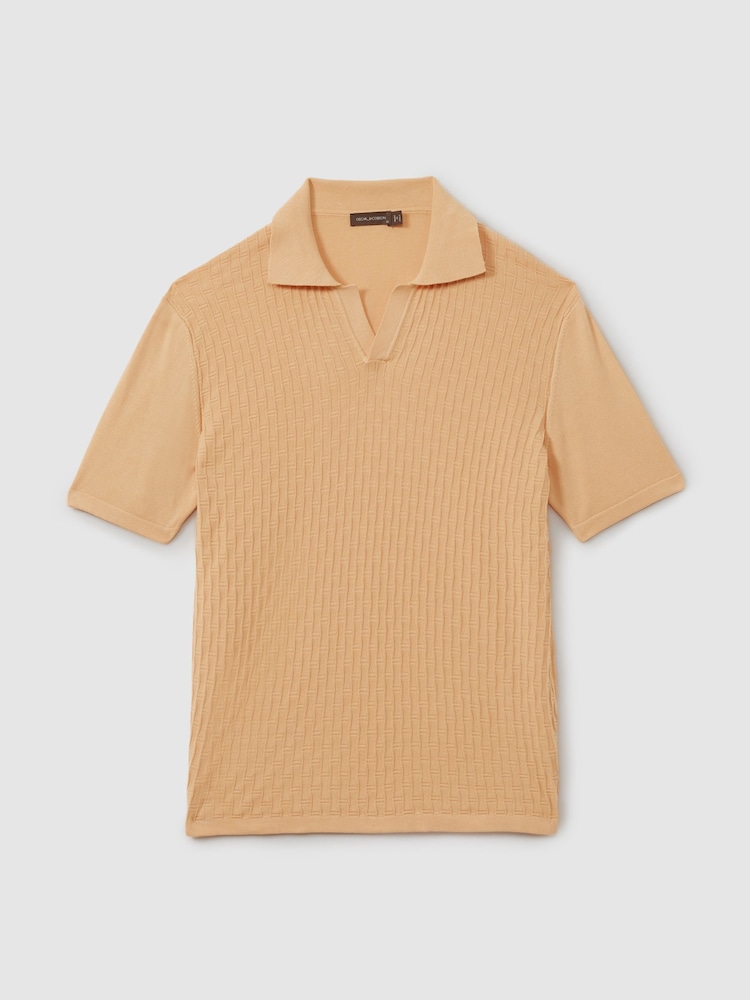 Oscar Jacobson 100% Cotton Open-Collar Polo Shirt - Imagen 2 de 6