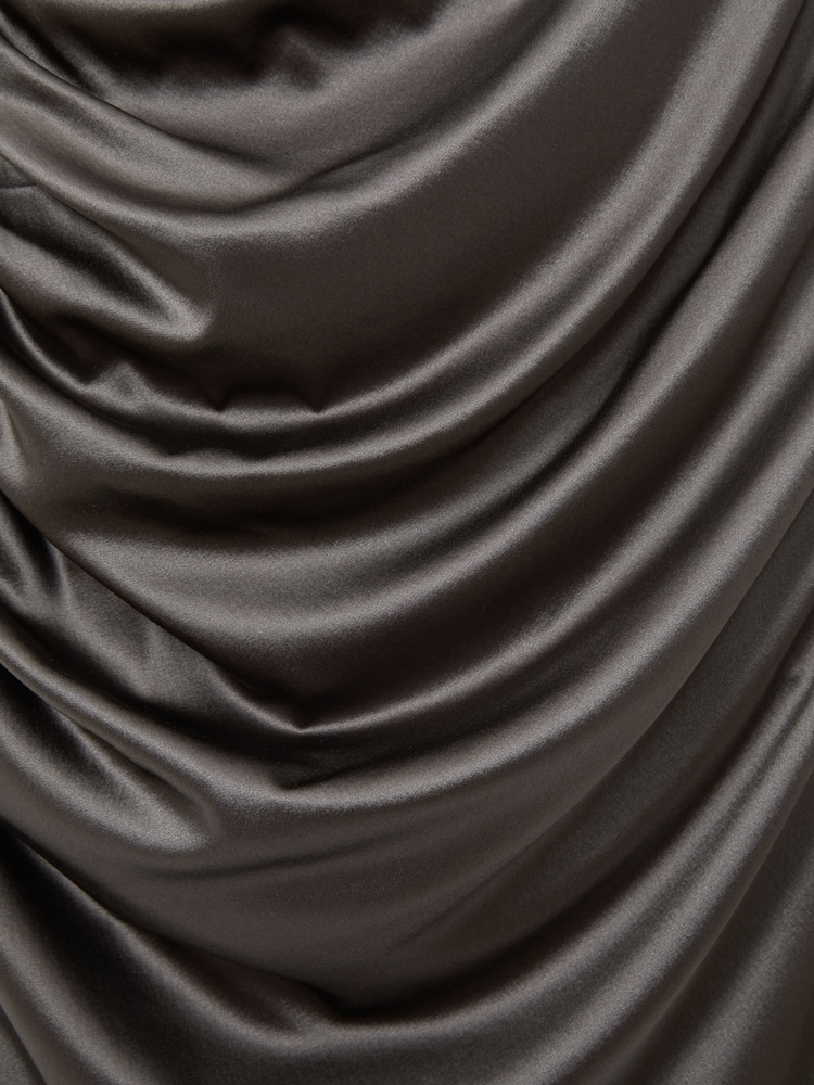 Reiss Silver Aude Atelier Ruched Silk Blend Satin Dress - Image 5 of 5
