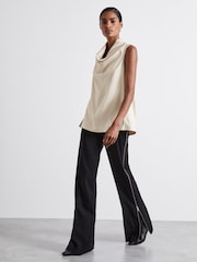 Reiss Ivory Manon Atelier Satin Cowl-Neck Top - Image 1 of 5