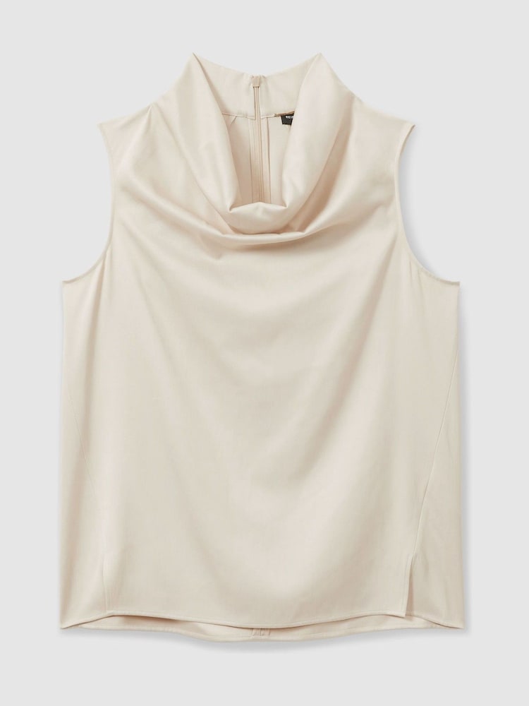 Reiss Ivory Manon Atelier Satin Cowl-Neck Top - Image 2 of 5