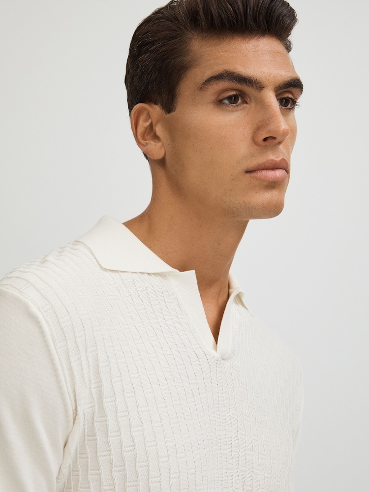 Oscar Jacobson 100% Cotton Open-Collar Polo Shirt - Image 1 of 5