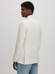Oscar Jacobson Linen-Wool Twill Double Breasted Blazer - Image 5 of 6