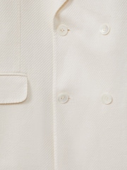 Oscar Jacobson Linen-Wool Twill Double Breasted Blazer - Image 6 of 6