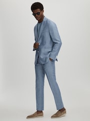 Oscar Jacobson Slim Fit 100% Linen Trousers - Image 1 of 6