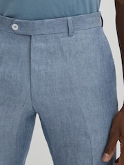 Oscar Jacobson Slim Fit 100% Linen Trousers - Image 4 of 6