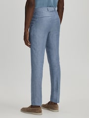 Oscar Jacobson Slim Fit 100% Linen Trousers - Image 5 of 6