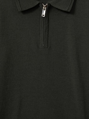 Reiss Green Robertson 3-9 yrs Merino Wool Quarter Zip Polo Shirt - Image 4 of 4