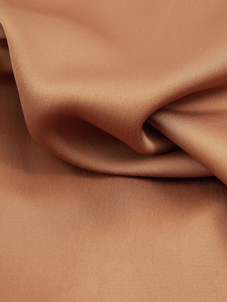 Reiss Tan Manon Atelier Satin Cowl-Neck Top - Image 5 of 5