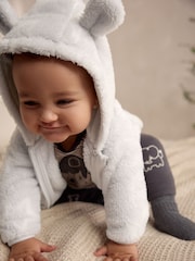 Gris con estrellas - Baby Cosy Fleece Jacket with 3D Ears - Imagen 4 de 10