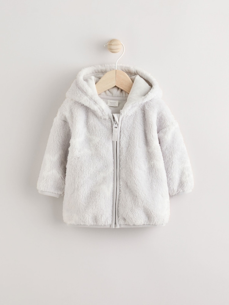 Grey Star Baby Cosy Fleece Jacket with 3D Ears - Image 5 of 10