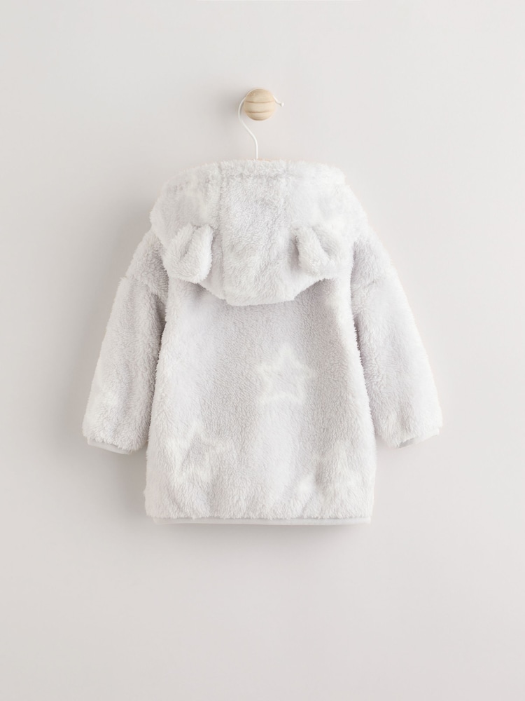 Grey Star Baby Cosy Fleece Jacket with 3D Ears - Image 6 of 10