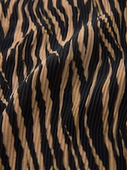 Zebra Print Pleated Long Sleeve Fitted Shirt - Image 8 of 8
