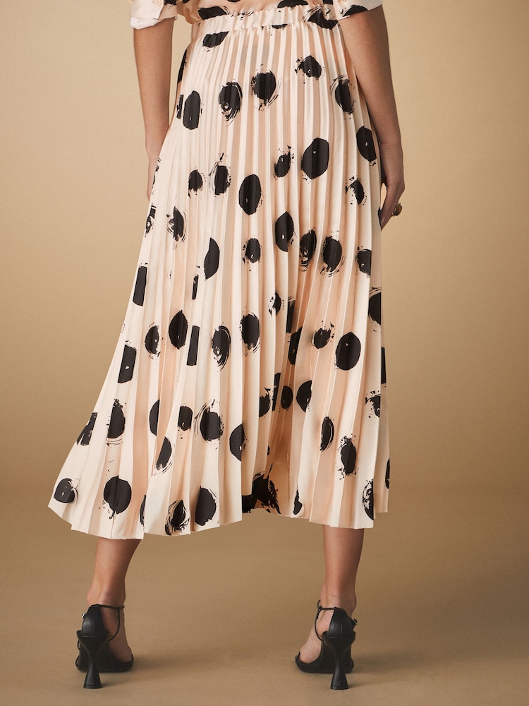 אפרפר נקודות - Pleated Maxi Skirt - Image 3 of 7
