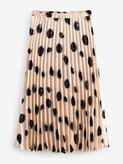 Ecru Spot Pleated Maxi Skirt - Image 5 of 7