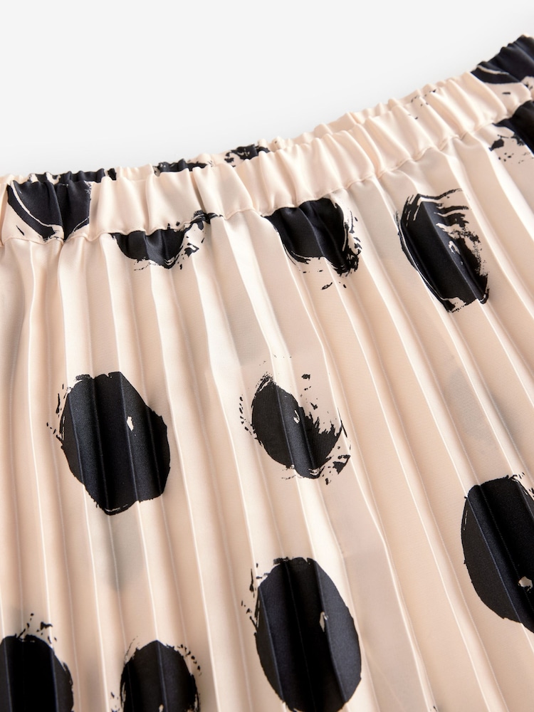 Ecru Spot Pleated Maxi Skirt - Image 7 of 7