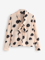 Ecru Spot Tie Neck Drape Blouse - Image 5 of 7