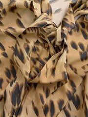 Imprimeu leopard - Cravată Neck Drape Bluze - Imaginea 8 din 9